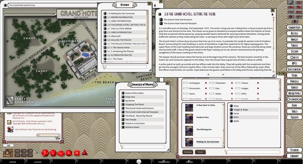 Скриншот из Fantasy Grounds - Pulp Cthulhu (CoC7E)