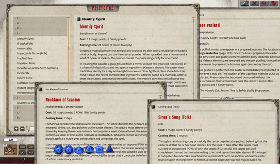 Скриншот из Fantasy Grounds - The Grand Grimoire of Cthulhu Mythos Magic (CoC7E)