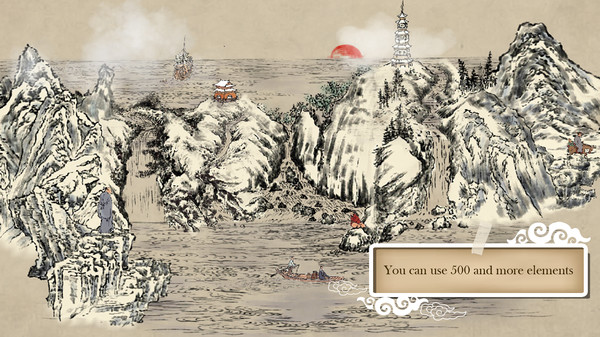 Скриншот из Chinese Ink Painting Puzzle & Creator Скриншот из Chinese Ink Painting Puzzle & Creator