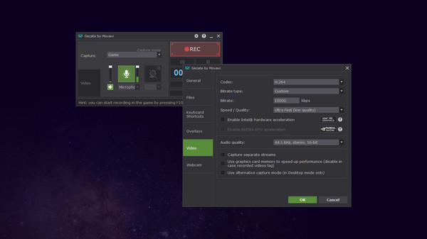 Gecata by Movavi 5 - Game Recording Software PC requirements