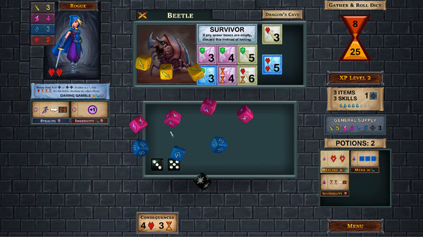 Скриншот из One Deck Dungeon