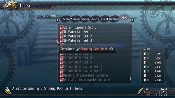 Скриншот из The Legend of Heroes: Trails of Cold Steel II - Shining Pom Bait Set 1