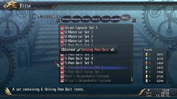 Скриншот из The Legend of Heroes: Trails of Cold Steel II - Shining Pom Bait Value Set 1