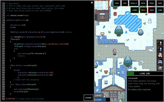 Скриншот из Adventure Land - The Code MMORPG