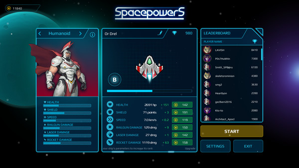 Spacepowers recommended requirements