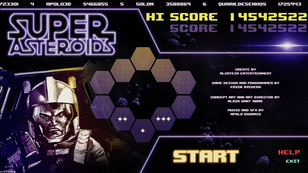 Скриншот из Super Asteroids