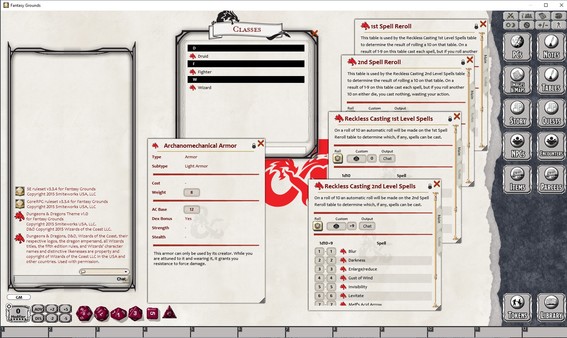 Скриншот из Fantasy Grounds - D&D: Unearthed Arcana
