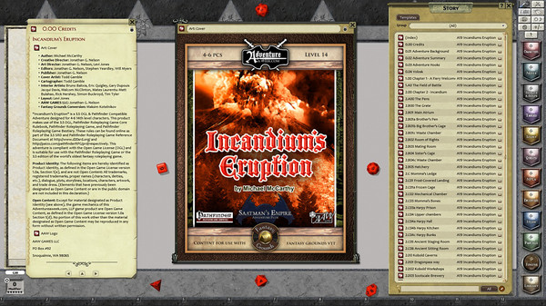 Скриншот из Fantasy Grounds - A19: Incandium's Eruption (PFRPG)