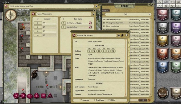 Скриншот из Fantasy Grounds - Compass Point #6: Town Church - Brotherhood of Knives (PFRPG)