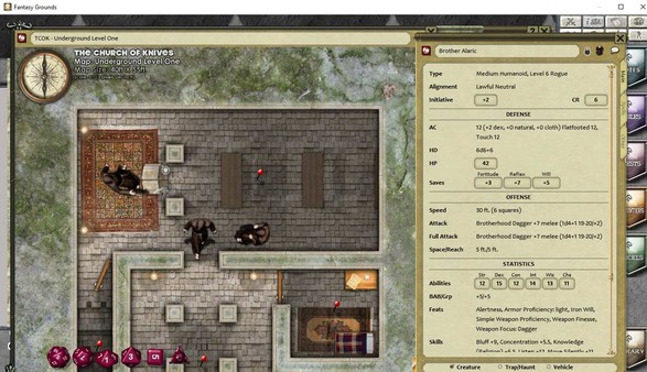 Скриншот из Fantasy Grounds - Compass Point #6: Town Church - Brotherhood of Knives (PFRPG)