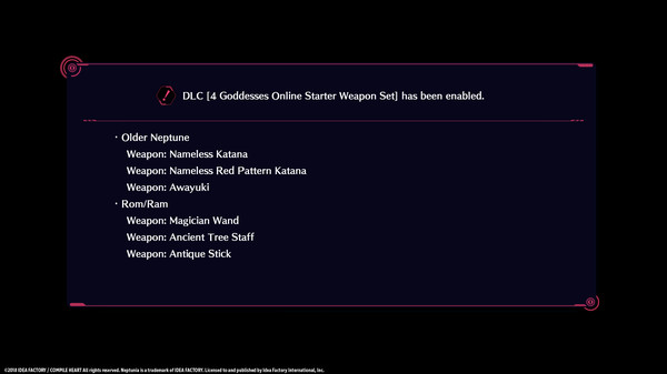 KHAiHOM.com - Megadimension Neptunia VIIR - 4 Goddesses Online Starter Weapon Set | 四女神オンライン スターター 武器セット | 四女神Ｏｎｌｉｎｅ 初級 武器套組