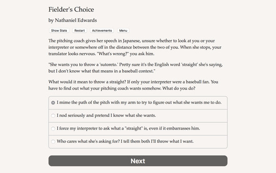 The Fielder's Choice recommended requirements