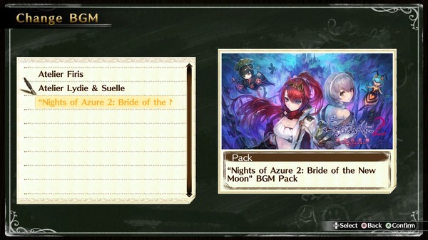 Скриншот из Nights of Azure 2 Bride of the New Moon - BGM Pack