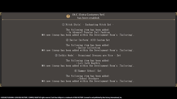 Скриншот из Dark Rose Valkyrie: Extra Costumes Set