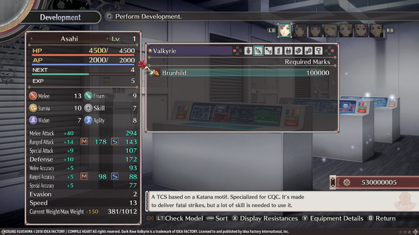 Скриншот из Dark Rose Valkyrie: Extra Equipment Set