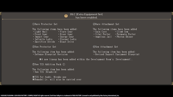 Скриншот из Dark Rose Valkyrie: Extra Equipment Set