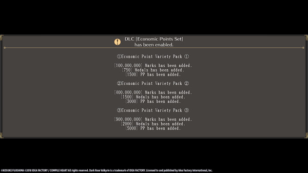 Скриншот из Dark Rose Valkyrie: Economic Points Set
