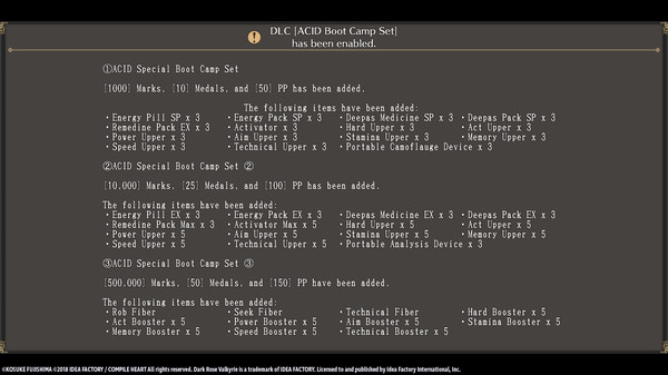 Скриншот из Dark Rose Valkyrie: ACID Boot Camp Set