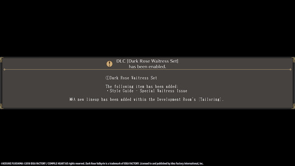 Скриншот из Dark Rose Valkyrie: Dark Rose Waitress Set
