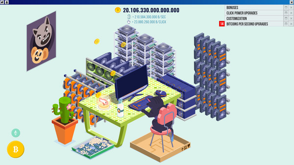 Cryptocurrency Clicker game for Linux 1