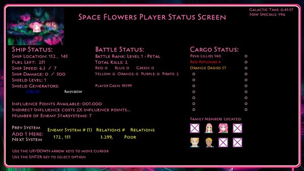 Space Flowers requirements