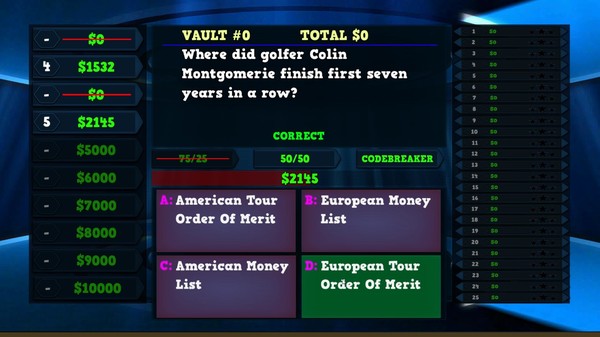 Trivia Vault: Golf Trivia minimum requirements