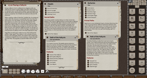 Скриншот из Fantasy Grounds - The Valkyrie: A New Hybrid Class (5E)