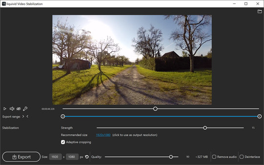Скриншот из liquivid Video Stabilization