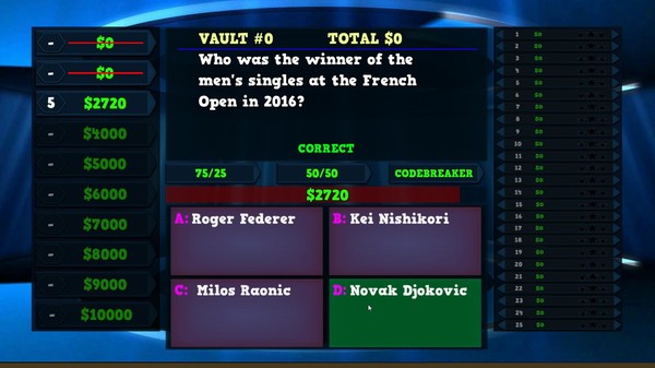 Trivia Vault: Tennis Trivia requirements