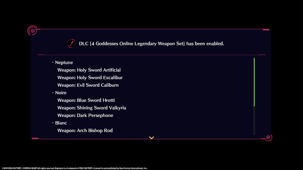 KHAiHOM.com - Megadimension Neptunia VIIR - 4 Goddesses Online Legendary Weapon Set | 四女神オンライン 伝説級 武器セット | 四女神Ｏｎｌｉｎｅ 傳說級 武器套組