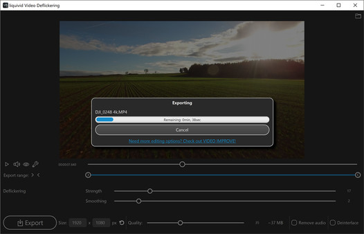 Скриншот из liquivid Video Deflickering