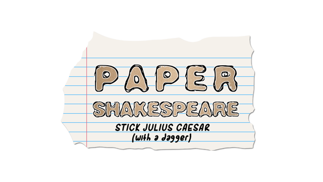 Paper Shakespeare: Stick Julius Caesar (with a dagger) Logo
