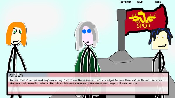 Скриншот из Paper Shakespeare: Stick Julius Caesar (with a dagger)