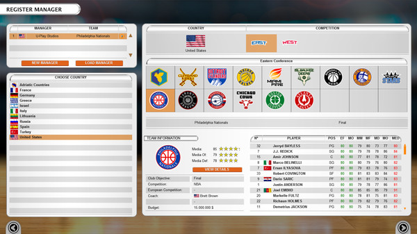 Скриншот из International Basketball Manager