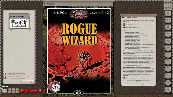 Скриншот из Fantasy Grounds - A09: Rogue Wizard (5E)