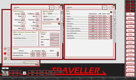 Скриншот из Fantasy Grounds - Traveller Mongoose 1E Ruleset (Traveller 1E Mongoose)