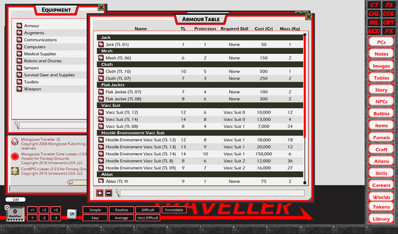 Скриншот из Fantasy Grounds - Traveller Mongoose 1E Ruleset (Traveller 1E Mongoose)