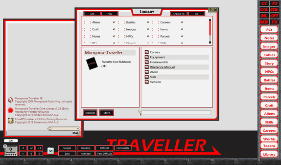 Скриншот из Fantasy Grounds - Traveller Mongoose 1E Ruleset (Traveller 1E Mongoose)