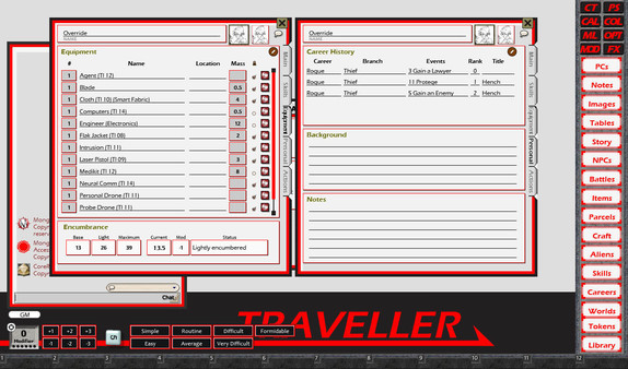 Скриншот из Fantasy Grounds - Traveller Mongoose 1E Ruleset (Traveller 1E Mongoose)