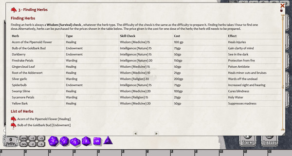 Скриншот из Fantasy Grounds - EN5ider: Nature's Remedy (5E)