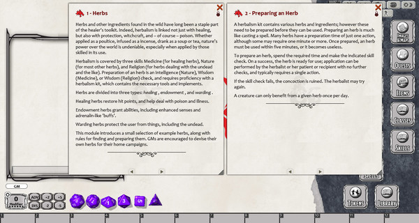 Скриншот из Fantasy Grounds - EN5ider: Nature's Remedy (5E)