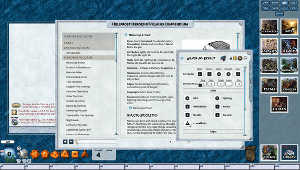 Скриншот из Fantasy Grounds - Hellfrost: Heroes and Villains (Savage Worlds)