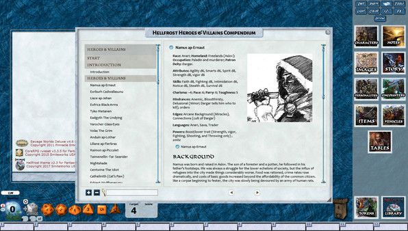 Скриншот из Fantasy Grounds - Hellfrost: Heroes and Villains (Savage Worlds)