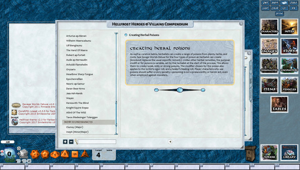 Скриншот из Fantasy Grounds - Hellfrost: Heroes and Villains (Savage Worlds)