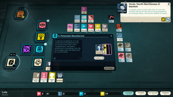 Скриншот из Cultist Simulator: The Dancer