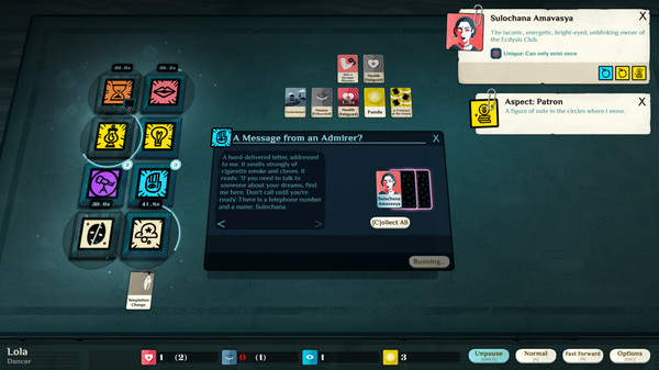 Скриншот из Cultist Simulator: The Dancer