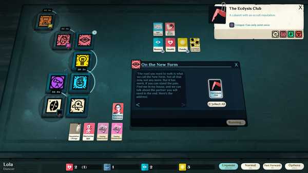 Скриншот из Cultist Simulator: The Dancer