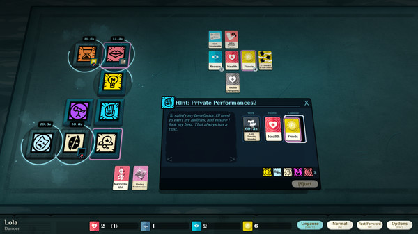 Скриншот из Cultist Simulator: The Dancer