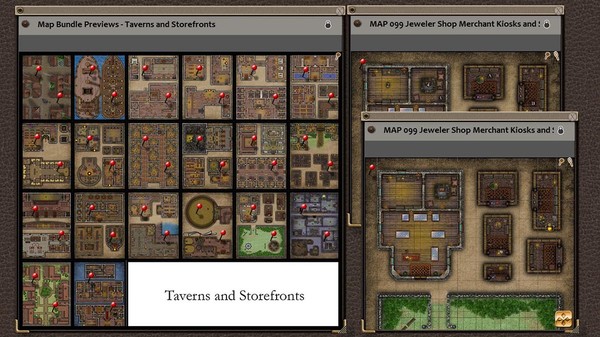 Скриншот из Fantasy Grounds - Paths to Adventure: Taverns and Storefronts (Map Pack)