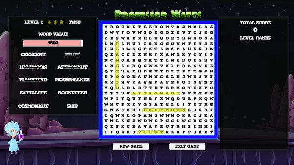 Professor Watts Word Search: Space Voyage game for Linux 1